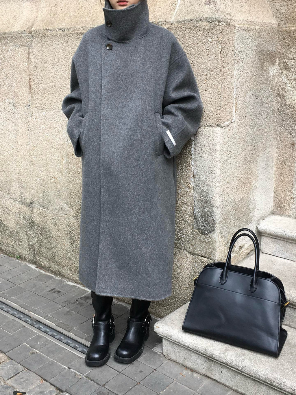 Dark Grey Wool Longline Coat (PRE ORDER)