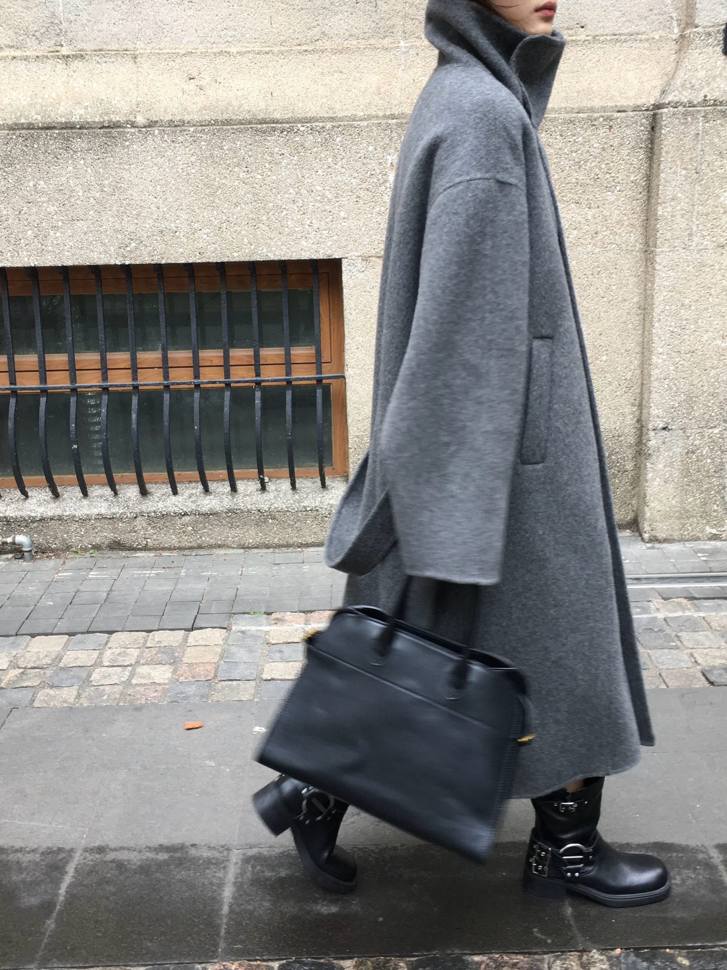Dark Grey Wool Longline Coat (PRE ORDER)